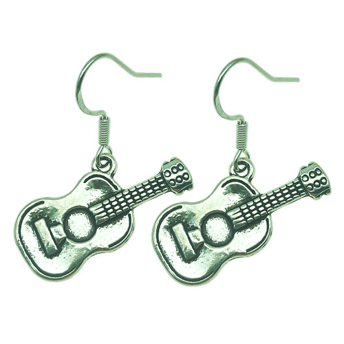 Acoustic guitar charm earrings - acoustic,