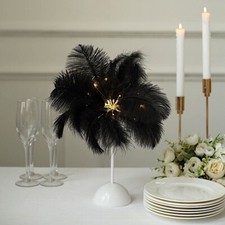 15" BLACK Ostrich Feather DESK
