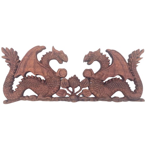 Two facing dragon plaque - two,