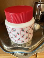 Vintage 1970’s jar with red lid great for sweet jar or storage xmas colours