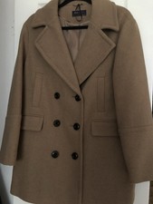 M&S Marks &Spencers Camel Coat Size Uk 12 Worn Once Immaculate.  Wool Mix Smart