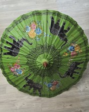 Two Decorative Hand Painted Asian Paper parasols