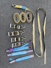 Set of 4 trailer wheel ratchets and straps 3.8m long