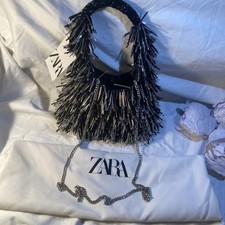 Zara Beaded Fringe Bucket Bag