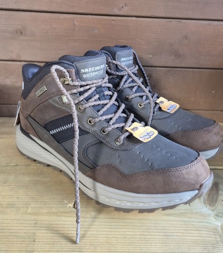 Men skechers brown leather - brown,