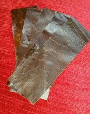 Brown Vintage Aged 100% Real leather X5 offcuts  9"x 3" 1.1mm Craft Patch Repair