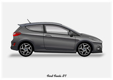 POSTER - FORD FIESTA ST Mk 7 - (A4 A3 A2 sizes) Art Print Car Render