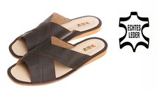 Men's Genuine Leather House Shoes Slippers Size 40-46 #253#