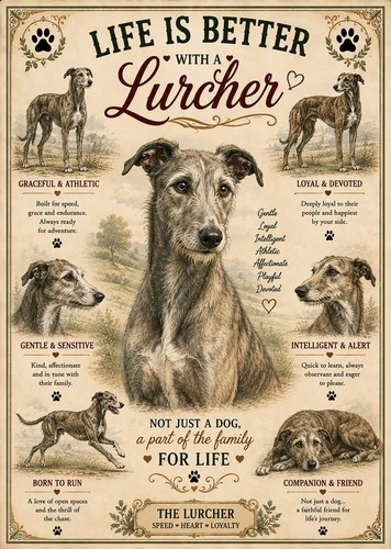 Lurcher photo print life is - life,