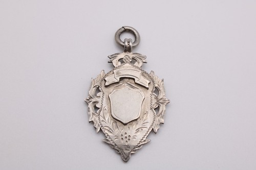 Antique silver shield fob