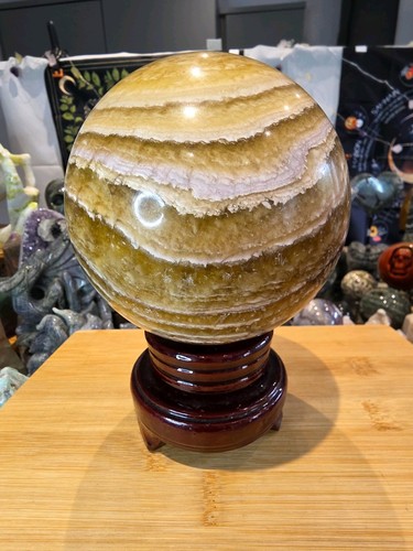 Amber banded calcite - banded,