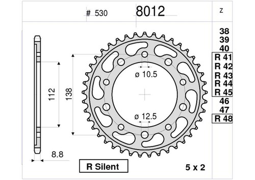 368012r44 crown 44 teeth - 368012r44,