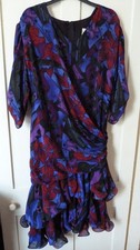 Frank Usher 33 Dress, Casual Formal Occasion, Ruffled, Size 40 UK, VGC