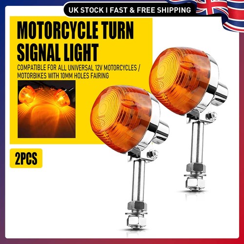 2pcs 10mm chrome - amber, halogen