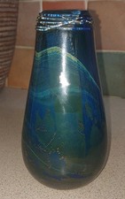 Charlie Meaker Art Glass Azurene Blue Vase (Isle of Wight Interest)