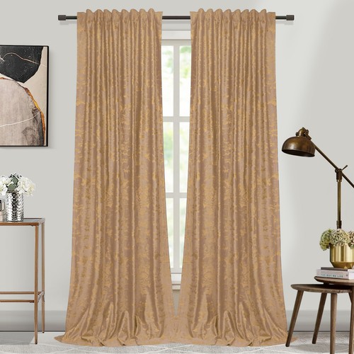 Velvet thermal curtains gold - curtains,