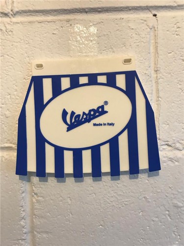 Blue white vespa mudflap - blue,
