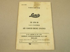 Lister LR and SR 1 2 3 Cylinder air cooled diesel engine Parts List 1975 Ersatzt