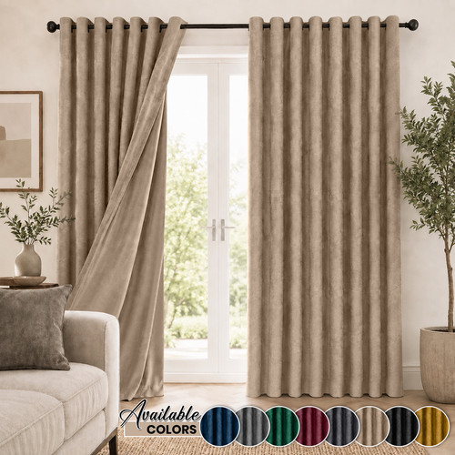 Plush velvet curtains pair - velvet,