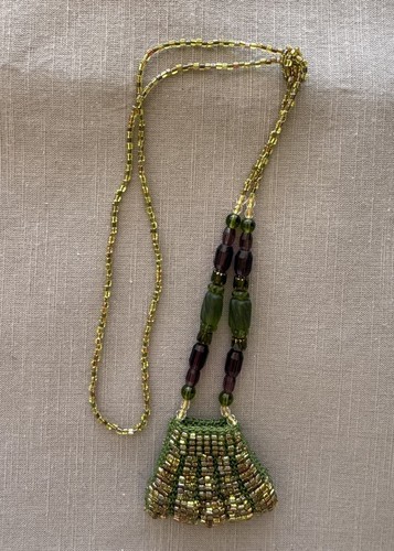 Green gold necklace in - green,