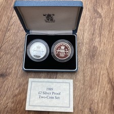 Royal Mint 1989 Silver Proof £2 Bill Of Rights. 2 Coin Set. COA. 144