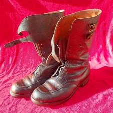 WW2 British Officers  Brown High Boots Size 10 Large 1943 Dated .
