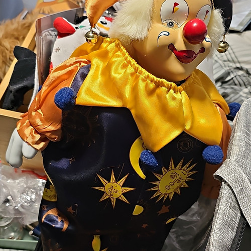 Clown jester figurine fabric - clown,