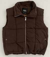 Women’s Zara Brown Sport Body Warmer Gilet Jacket Size XS.