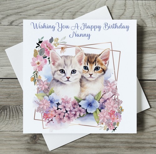 Personalised cat birthday card - birthday,