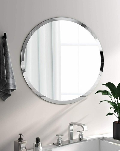 Frameless round wall mirror - frameless,