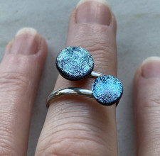 Blue Dichroic Glass Ring
