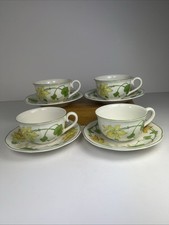 Villeroy and Boch - Geranium Malva - 4 x Tea Cups & Saucers - Porcelain- VGC