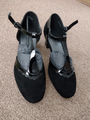 Ladies black patent suede - patent,