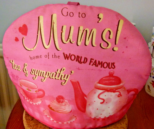 Pink mum tea cosy teapot - tea,