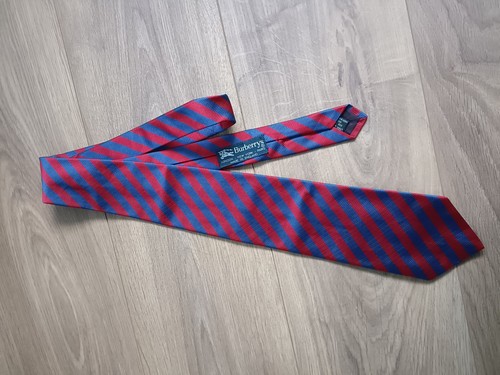 Red navy stripe silk tie - stripe,