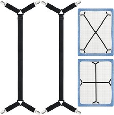NEW Suspender Straps Crisscross Bed Sheet Mattress Holder Fastener Gripper Clips