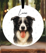 Border Collie Christmas Bauble