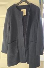 Seasalt Cornwall Size 14 Navy Blue 100% Wool Coat Never Been Worn