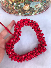 FESTIVE LARGE JOHN LEWIS METAL RED JINGLE BELL HEART CHRISTMAS DECORATION