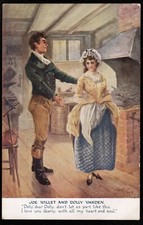 Joe Willet And Dolly Varden Albert Kaye C.W. Faulkner Postcard