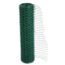 Green PVC Plastic Coated Chicken Wire Netting Net Mesh Fence Galvanised 10m Long