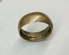 A 1921 British Florin Silver Coin Ring Trench Art WW2  Style Original Patina