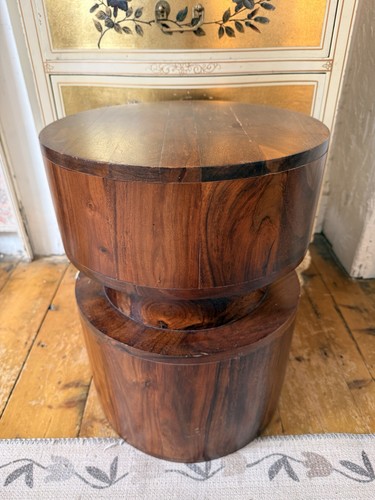 Cylinder mango wood side table - cylinder,