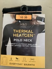 Marks & Spencer Ladies Thermal Heatgen Polo Neck Base Layer Size 10