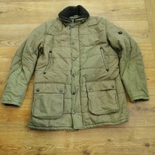 Barbour International Hunter Baffle Quilt Jacket Mens XXL 2XL Khaki Outdoor