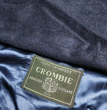 Vintage Crombie 100% pure cashmere classic 3 button navy suit over coat 46R