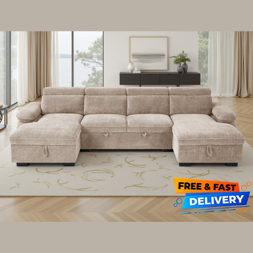 Beige shaped double storage - u,