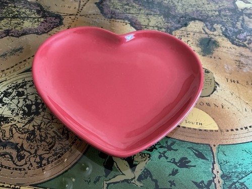 Heart shaped red dish tray - heart,