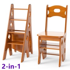 Folding wooden library step - folding,