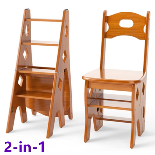 Folding wooden library step - folding,